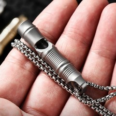 Titanium Alloy Survival Whistle EDC Outdoor Emergency Rescue Keychain Tool