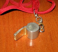 Vintage American Spirit Whistle M.A.P Class of 2000 Award Red Chain Made in USA