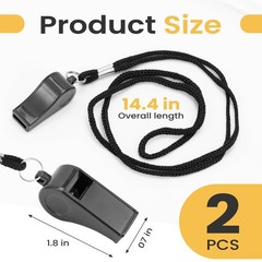 2 Sports Whistles With Lanyard, Loud Crisp Sound Whistle Ideal For Coaches