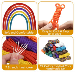 31m Paracord Bracelet Making Kit 22 Colours DIY Craft Rope Outdoor Survival Cord