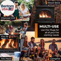 Non-Toxic Waterproof Fire Starters with 5+ Minute Burn for Emergencies, Survival
