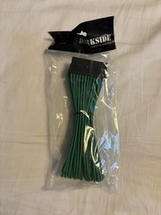 DARKSIDE 24in Braided Nylon Paracord, Green/Black, Single Braid M/B DS-0703