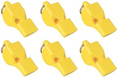 Fox 40 Classic Official 3-Chamber Pealess Whistle, Yellow (6-Pack)