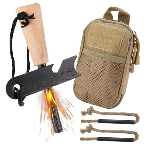 Fire Starter Survival Tool, Fire Starter Kit Includes Magnesium Rod, Steel