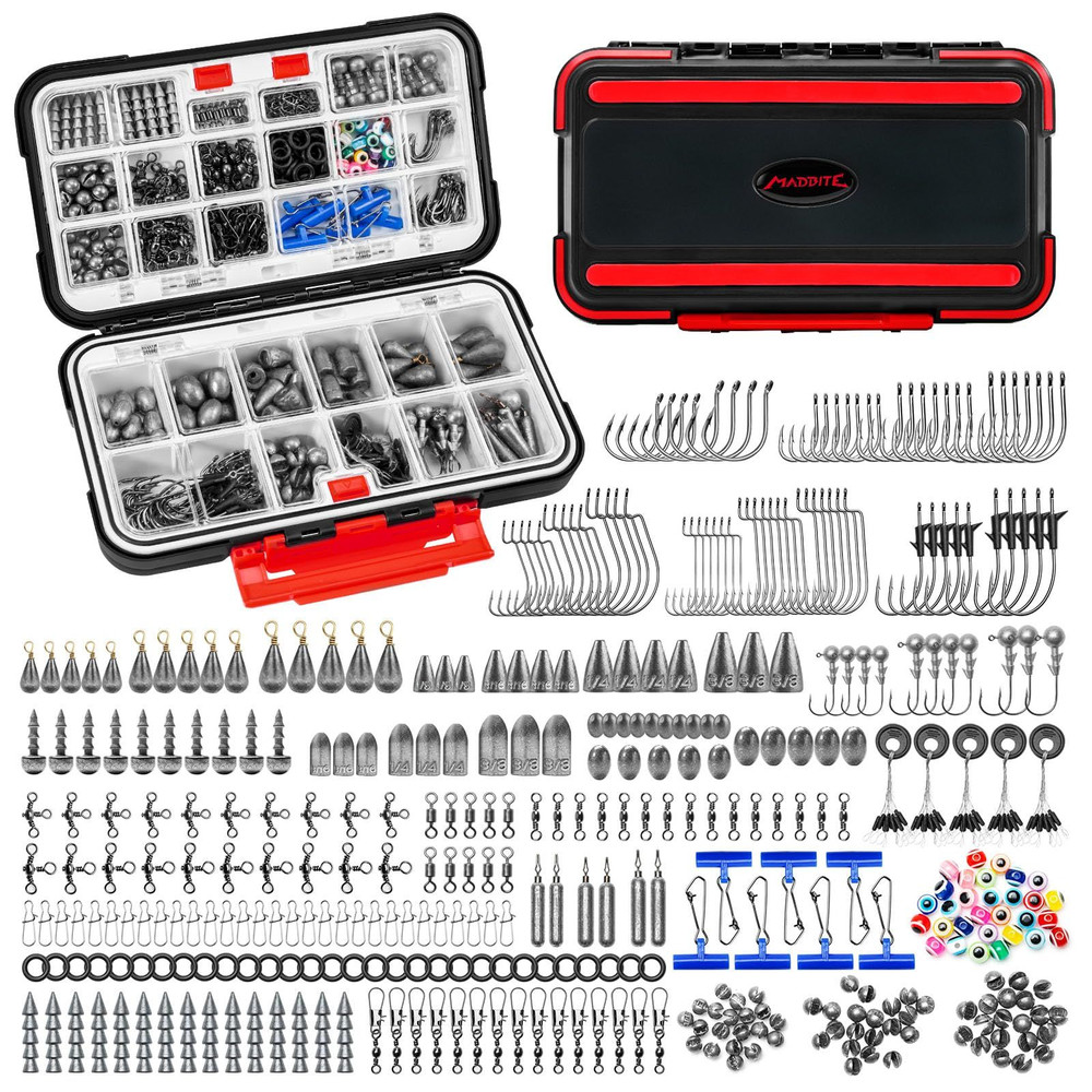 MadBite by KastKing 400-Pieces Freshwater Terminal Tackle Kit, Endorsed by…