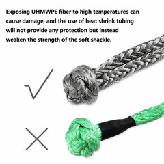2Pcs Synthetic Soft Shackle 1/2 Inch X 22 Inch (56,000Lbs Breaking Strength) wit
