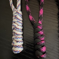 Handmade Paracord Zipper Pull Loop Lanyards, 4 Pack Multicolor Nylon 3.5in