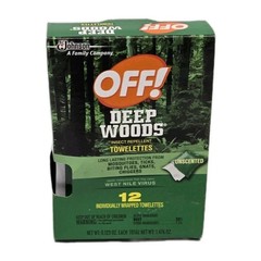 New OFF! Deep Woods Insect Repellent Towelettes w/Deet, 12 Individual Wipes Rare