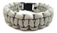 Paracord Bracelet 550 Black Tactical 3/8″ Buckle (Silver Grey) Hand Made