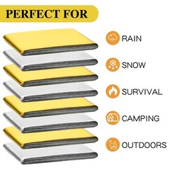 Macarrie 100 Pack Emergency Thermal Blankets Silver Foil Survival Blanket Kit