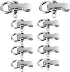 10 Pack of Adjustable Zinc Alloy D-Buckles – Robust Bow Shackles for Outdoor Use