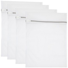 Set of 4 Mesh Laundry Bags, 12 x 16 Inches lingerie bags 1.9 liters, White