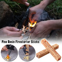 Pine Resin Firestarter Sticks Outdoor Fire Starter Survival Tool for Camping