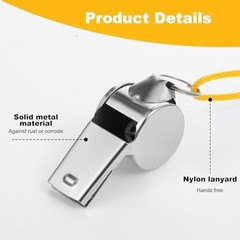 48PCS Stainless Steel Whistles with Gold Lanyard – Loud Crisp Sound for Coaches,