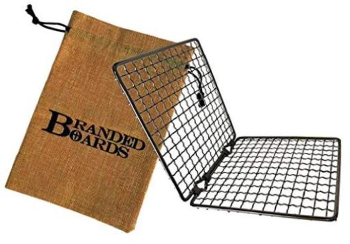 Portable Bushcraft Stainless BBQ Cooking Grill Grate, Folding Grill & Bag