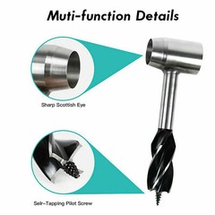 Manual Hand Auger Wrench Outdoor Survival Wood Drill Bushcraft Camping Tool