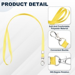 For 10 Pieces 16.9″ Polyester Laces with Office Carabiner, Yellow