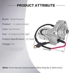 Motor de arranque de 3 tornillos compatible con motos de cross, karts, quads, pi