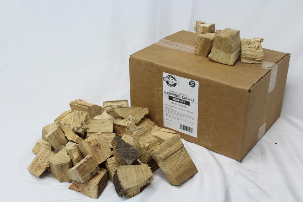 All Natural Hickory Wood Chunks – 840 Cu. in. Hickory Wood Chunks for BBQ Gri…
