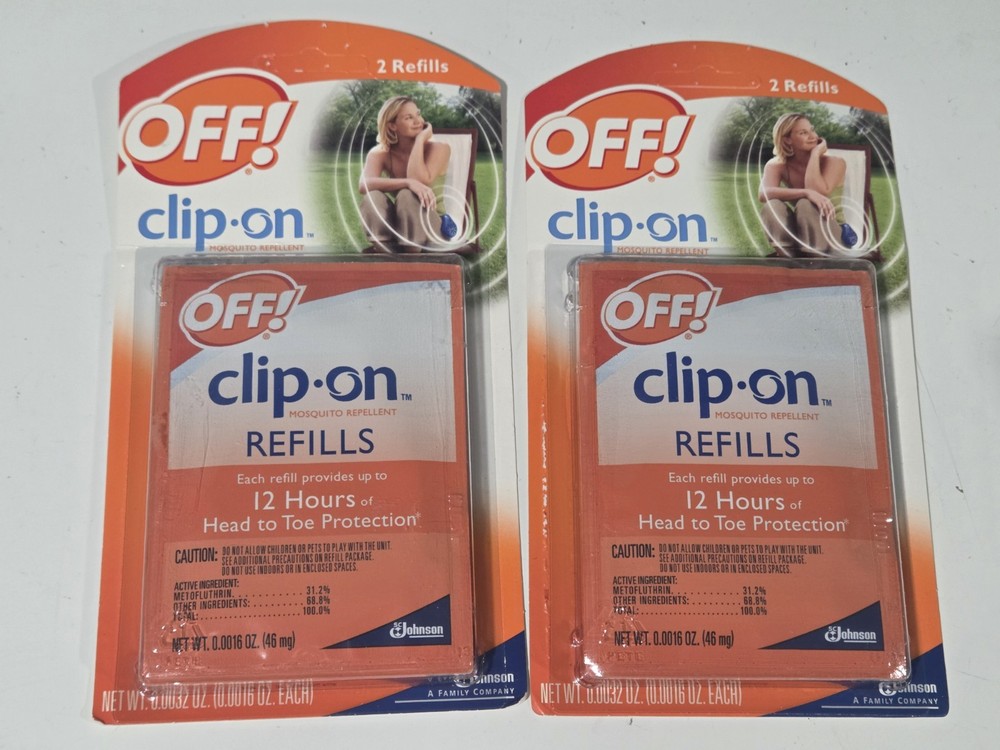 OFF! Clip-On Mosquito Repellent Box of 2 Refills 12 Hr Bug Protection LOT OF 2