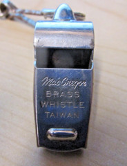 Vintage MacGregor Metal Whistle W/ Lanyard