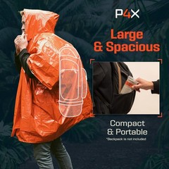Emergency Mylar Poncho with Hood – Lightweight, Compact, Reusable Survival Gear
