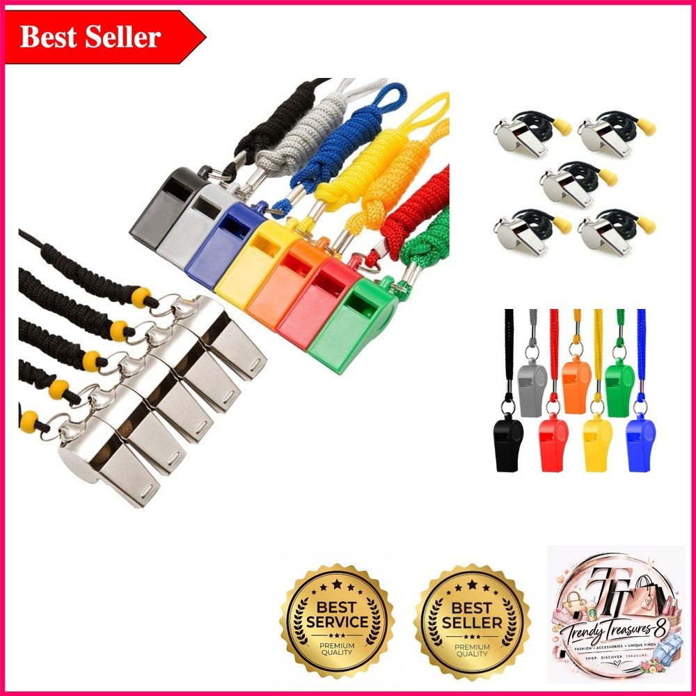 Sports Whistle Set with Lanyards for Coaches & Officials