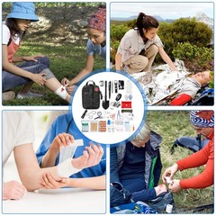 First Aid Kit, Survival Kit with Survival Tool, Emergency Backpack Filled…