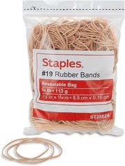 Staples Rubber Bands, Size #19, 1/4 lb. Bag – Small Economy Bands for Paper