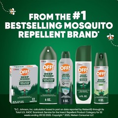 OFF Deep Woods Max Insect Repellent Bug Long Last Protection Aerosol 5oz 3pk