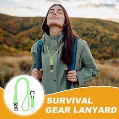 4Pcs Heavy Duty Braided Lanyard for Outdoor Activities, Glowing Green
