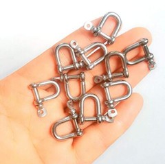 JingYi Stainless Steel Mini D Shaped Bow Shackle, 3mm, Silver Color,for Paracord