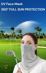 Cooling Balaclava Face Mask UPF 50 Sun Protection One Size, Dark Grey