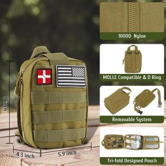 170 PCS Survival First Aid Kit Trauma Emergency Medical Supplies Hiking Camping