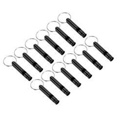 12pcs Emergency Whistle Safety Survival Whistle for Camping Hiking Black