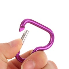 1Pc Heart-shaped Aluminum Alloy Carabiner Key Chain Clip Outdoor Keyring Hook
