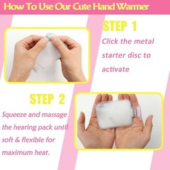 Reusable Hand Warmers 4-Pack, Click-Heating Long-Lasting Portable Red & Blue