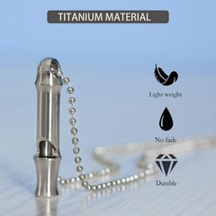 Titanium Emergency Whistle,EDC Safety Whistles Necklace for Camping Outdoor,L…