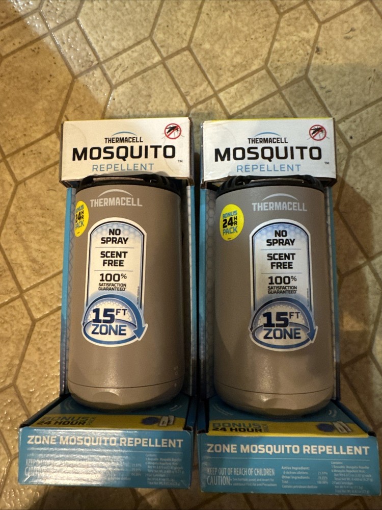 THERMACELL Mosquito Repellent Zone Device 15ft No Spray Scent Free NEW 2 Pack