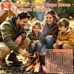 33-Piece Fire Starter Survival Tool with 2 Ferro Rods 6-in-1 Striker