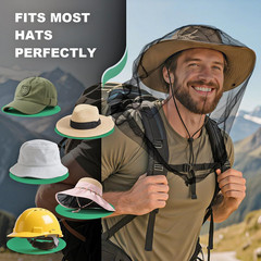 2 Pack Premium Mosquito Head Nets, Ultra Large Bug Net for Head | Adjustable Dra