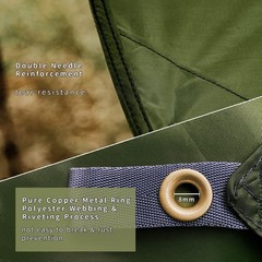 Unigear Hexagon Hammock Rain Fly,15x14FT/12x10FT 15 x 14 ft, Green