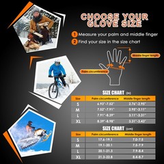 ihuan Winter Waterproof Gloves for Men Women Warm Large, Classic Black