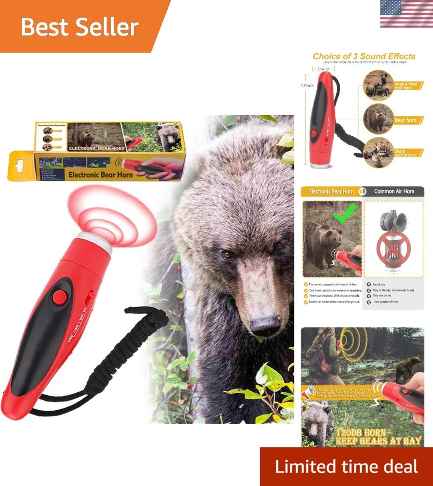 120dB Electronic Bear Horn to Scare Bears- Loud Air Horn for Safety Hiking Ca…