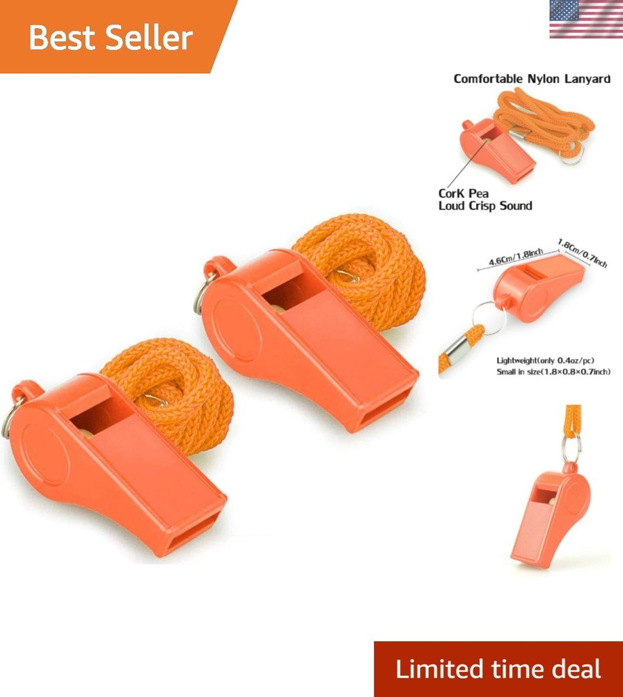 Compact Super Loud Whistle with Braided Lanyard – Perfect for Water Sports