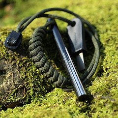 4 Inch Survival Ferrocerium Drilled Flint Fire Starter, Ferro Rod Kit with