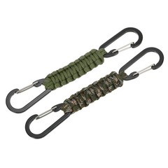 Paracord Keychain Paracord Lanyard Key Chain – (2 Pack, Camo Green/Navy Green)