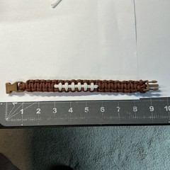 Paracord Football Stitched Bracelet Game Day 9in.