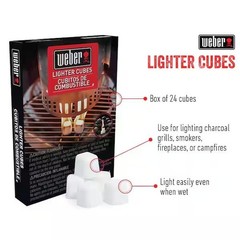 Weber Fire Starter Lighter Cubes (24-Pack) –Made of odorless and non-toxic wax
