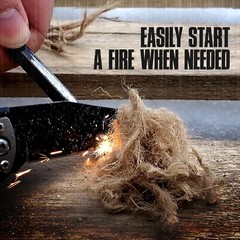 Wax Rope Fire Tinder with Striker and Tin – 20 Pieces of Waxed Jute
